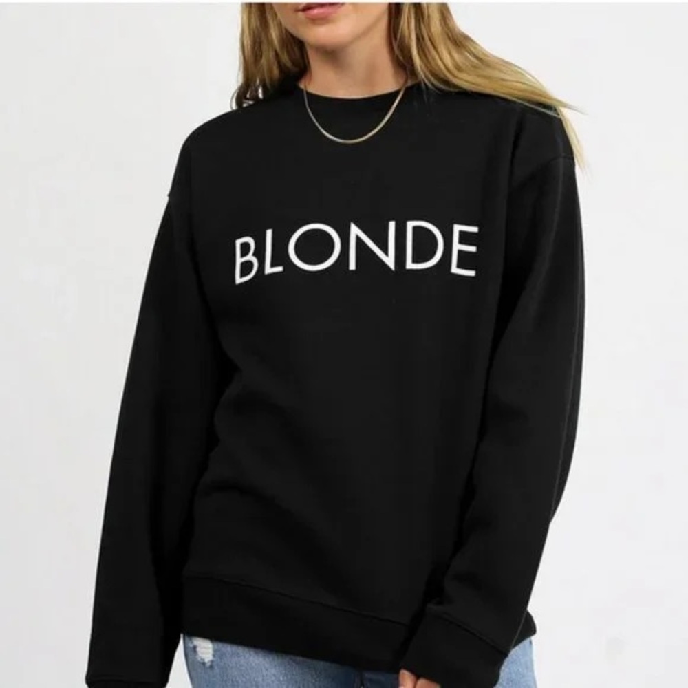 Black Graphic Crewneck Sweater